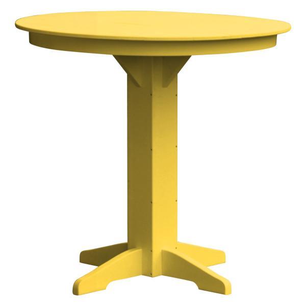A &amp; L Furniture Recycled Plastic Round Bar Table Bar Table 44" / Lemon Yellow / No