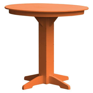 A & L Furniture Recycled Plastic Round Bar Table Bar Table 44" / Orange / No