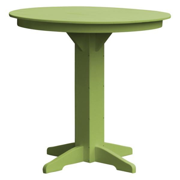 A &amp; L Furniture Recycled Plastic Round Bar Table Bar Table 44" / Tropical Lime / No