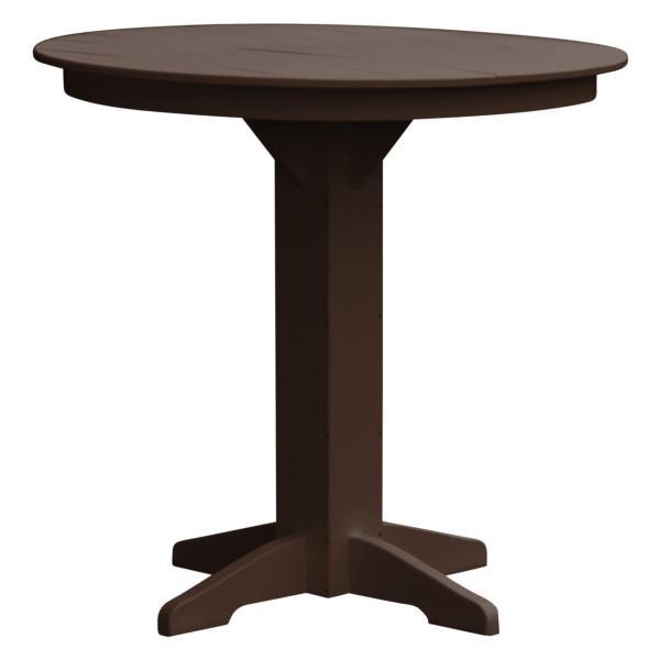 A &amp; L Furniture Recycled Plastic Round Bar Table Bar Table 44" / Tudor Brown / No