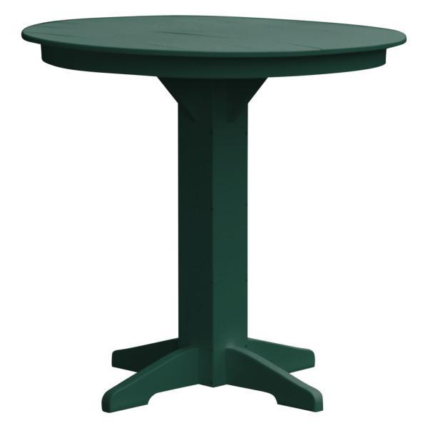 A &amp; L Furniture Recycled Plastic Round Bar Table Bar Table 44" / Turf Green / No