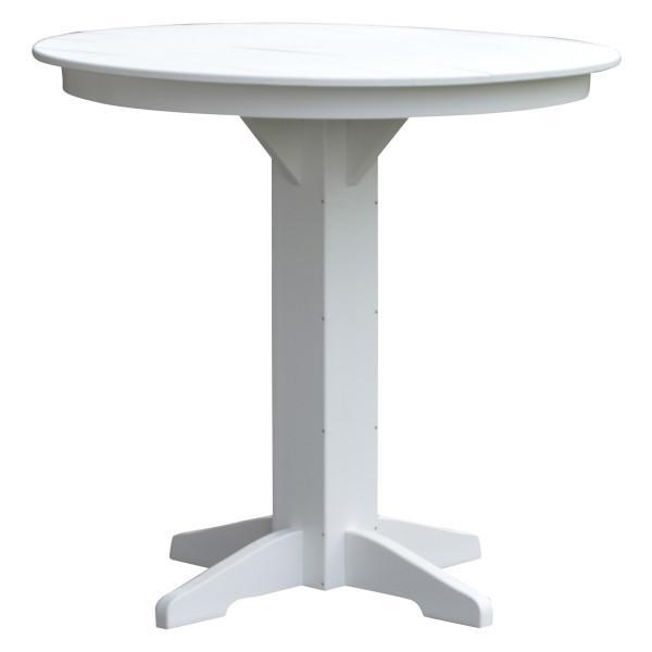 A &amp; L Furniture Recycled Plastic Round Bar Table Bar Table 44" / White / No