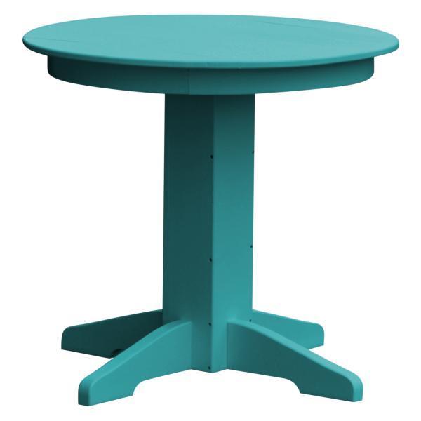 A &amp; L Furniture Recycled Plastic Round Dining Table Table 33" / Aruba Blue
