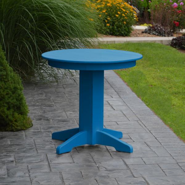 A &amp; L Furniture Recycled Plastic Round Dining Table Table 33" / Aruba Blue