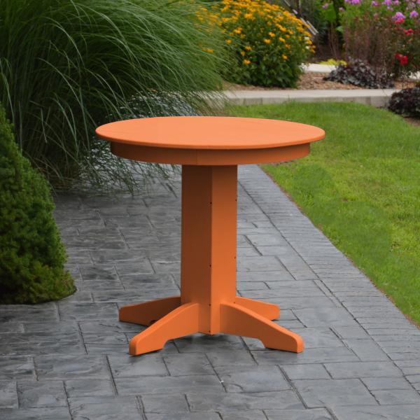 A &amp; L Furniture Recycled Plastic Round Dining Table Table 33" / Aruba Blue