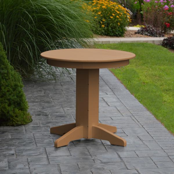 A &amp; L Furniture Recycled Plastic Round Dining Table Table 33" / Aruba Blue