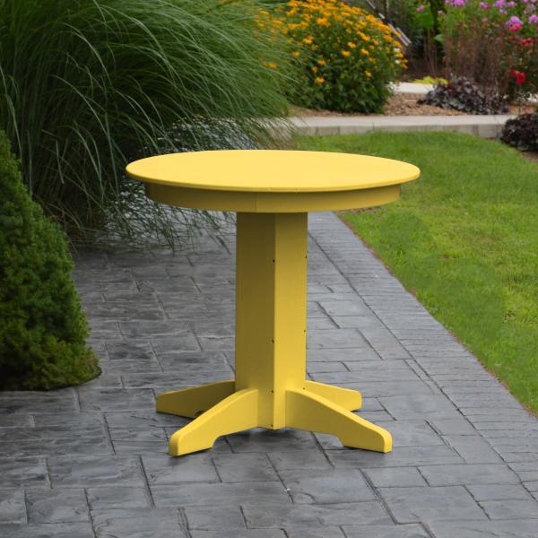 A &amp; L Furniture Recycled Plastic Round Dining Table Table 33" / Aruba Blue