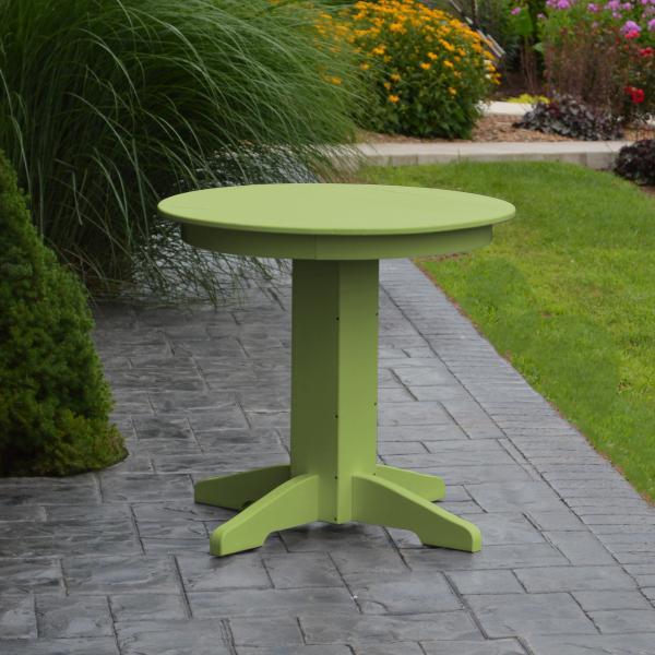 A &amp; L Furniture Recycled Plastic Round Dining Table Table 33" / Aruba Blue