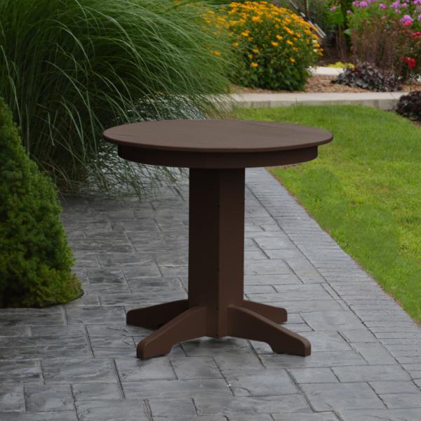 A &amp; L Furniture Recycled Plastic Round Dining Table Table 33" / Aruba Blue