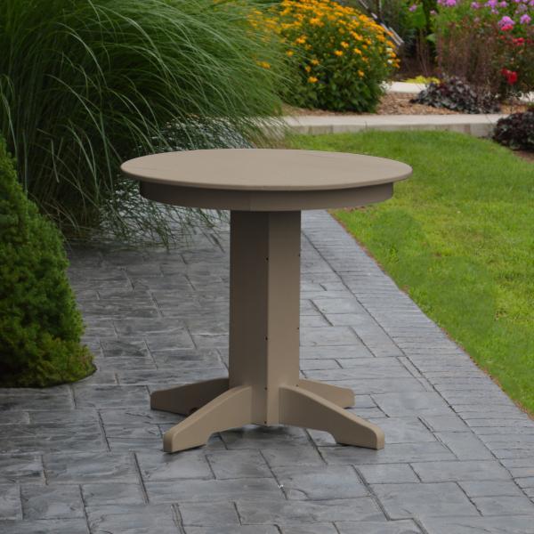 A &amp; L Furniture Recycled Plastic Round Dining Table Table 33" / Aruba Blue