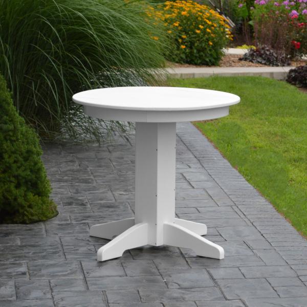A &amp; L Furniture Recycled Plastic Round Dining Table Table 33" / Aruba Blue