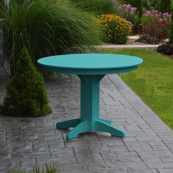 A &amp; L Furniture Recycled Plastic Round Dining Table Table 33" / Aruba Blue