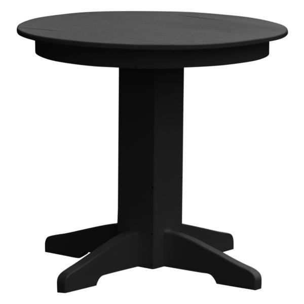 A &amp; L Furniture Recycled Plastic Round Dining Table Table 33" / Black