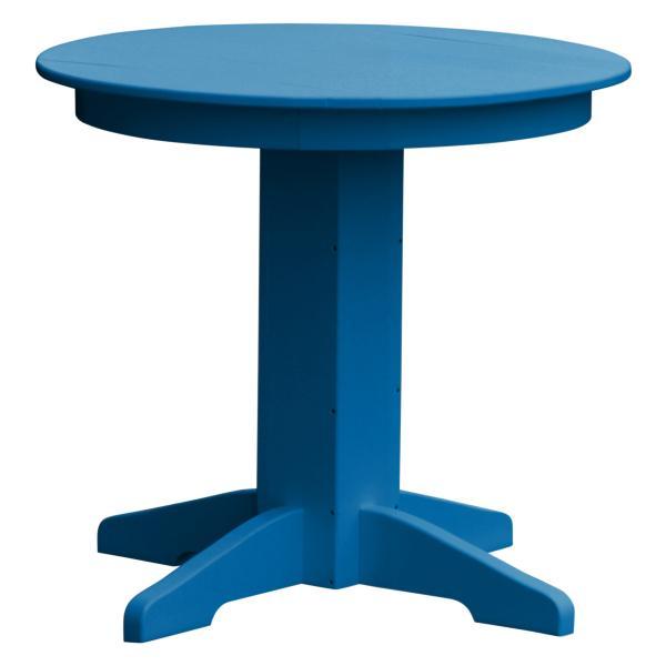 A &amp; L Furniture Recycled Plastic Round Dining Table Table 33" / Blue