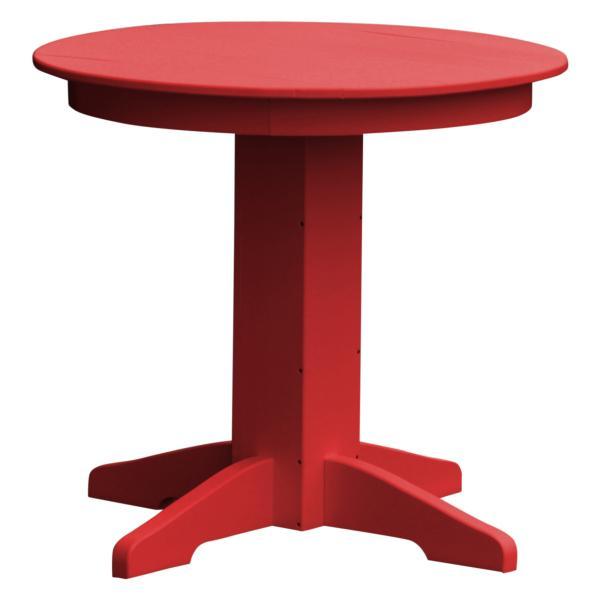 A &amp; L Furniture Recycled Plastic Round Dining Table Table 33" / Bright Red
