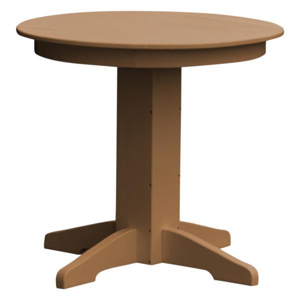 A &amp; L Furniture Recycled Plastic Round Dining Table Table 33" / Cedar