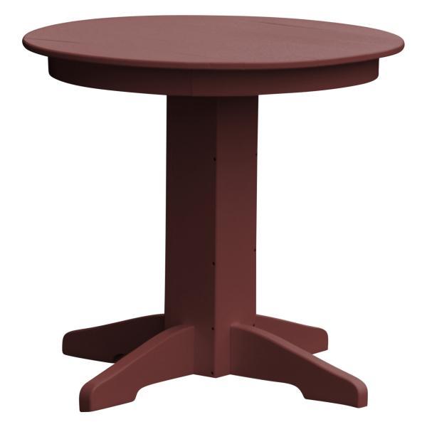 A &amp; L Furniture Recycled Plastic Round Dining Table Table 33" / Cherrywood