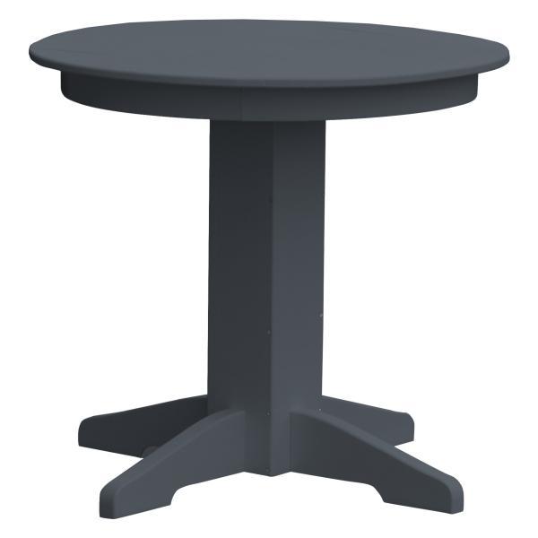 A &amp; L Furniture Recycled Plastic Round Dining Table Table 33" / Dark Gray