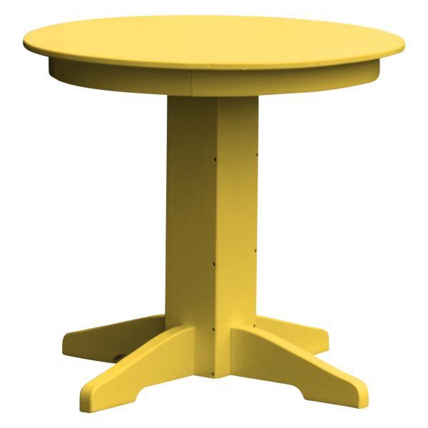 A &amp; L Furniture Recycled Plastic Round Dining Table Table 33" / Lemon Yellow