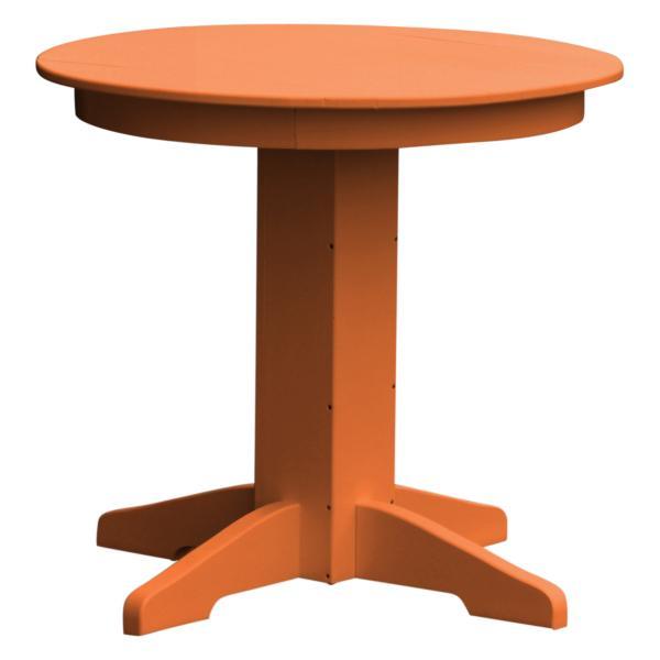 A &amp; L Furniture Recycled Plastic Round Dining Table Table 33" / Orange