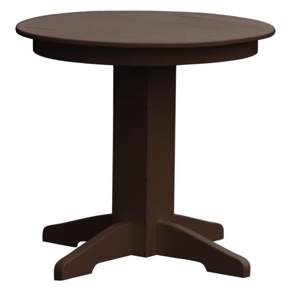 A &amp; L Furniture Recycled Plastic Round Dining Table Table 33" / Tudor Brown