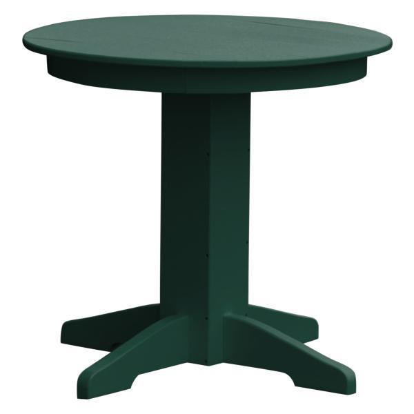 A &amp; L Furniture Recycled Plastic Round Dining Table Table 33" / Turf Green