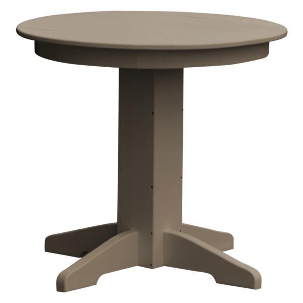 A &amp; L Furniture Recycled Plastic Round Dining Table Table 33" / Weathered Wood