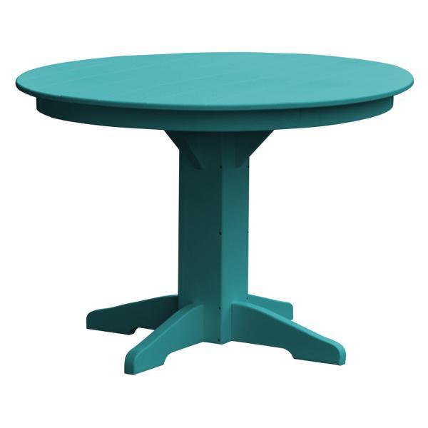 A &amp; L Furniture Recycled Plastic Round Dining Table Table 44" / Aruba Blue