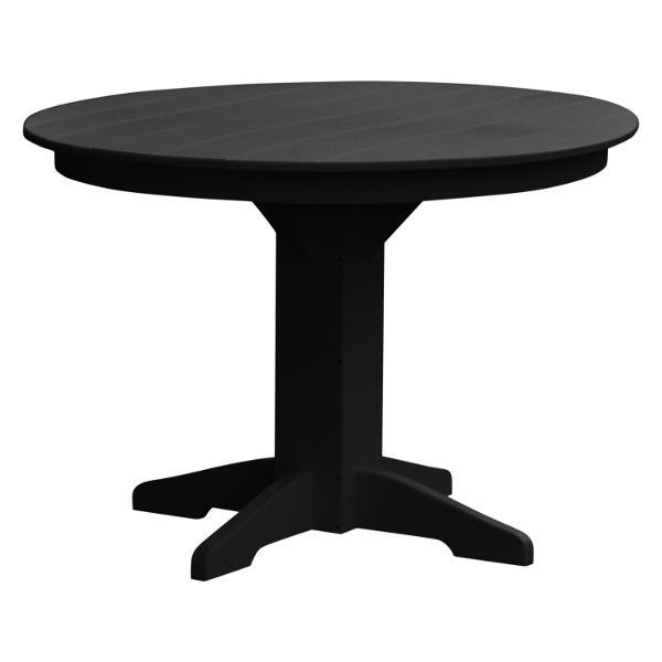 A &amp; L Furniture Recycled Plastic Round Dining Table Table 44" / Black