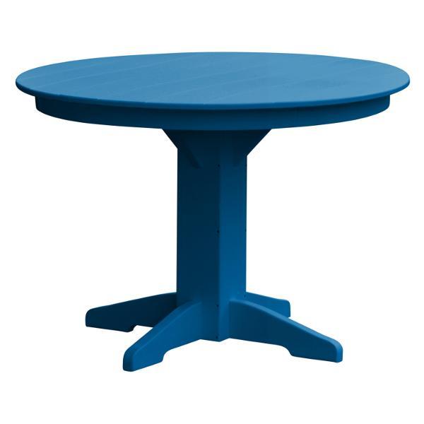 A &amp; L Furniture Recycled Plastic Round Dining Table Table 44" / Blue