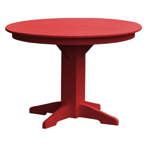A &amp; L Furniture Recycled Plastic Round Dining Table Table 44" / Bright Red