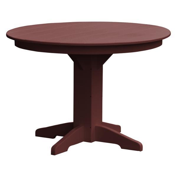 A &amp; L Furniture Recycled Plastic Round Dining Table Table 44" / Cherrywood