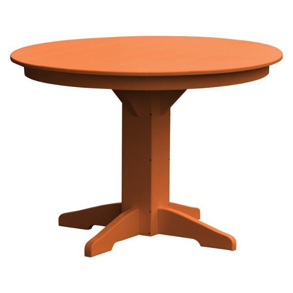A &amp; L Furniture Recycled Plastic Round Dining Table Table 44" / Orange