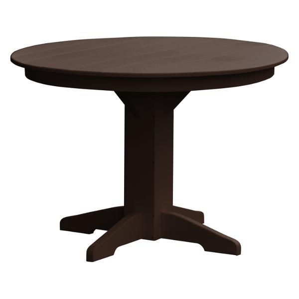 A &amp; L Furniture Recycled Plastic Round Dining Table Table 44" / Tudor Brown