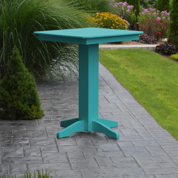 A &amp; L Furniture Recycled Plastic Square Bar Table Bar Table 33" / Aruba Blue / No