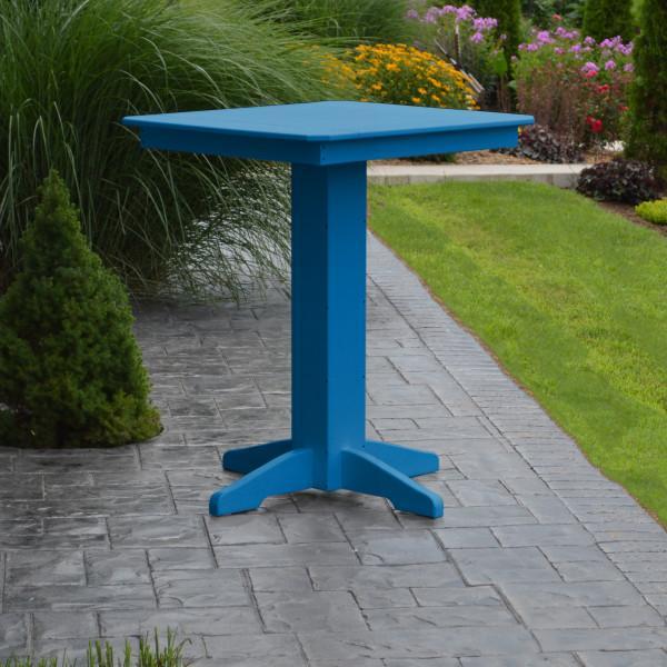A &amp; L Furniture Recycled Plastic Square Bar Table Bar Table 33" / Aruba Blue / No