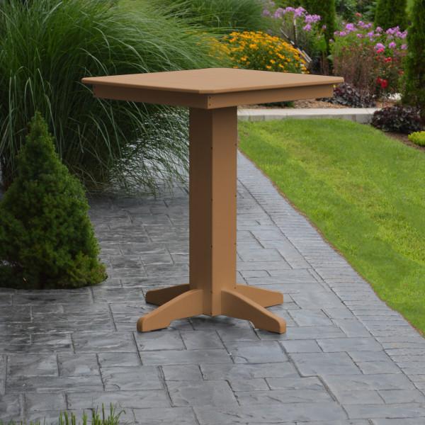 A &amp; L Furniture Recycled Plastic Square Bar Table Bar Table 33" / Aruba Blue / No