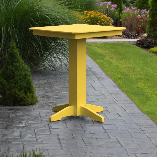 A &amp; L Furniture Recycled Plastic Square Bar Table Bar Table 33" / Aruba Blue / No