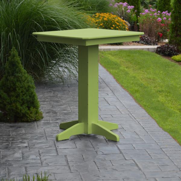 A &amp; L Furniture Recycled Plastic Square Bar Table Bar Table 33" / Aruba Blue / No