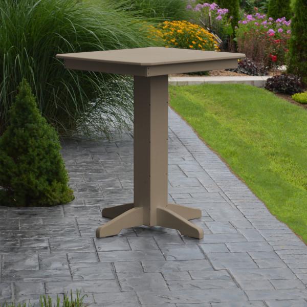 A &amp; L Furniture Recycled Plastic Square Bar Table Bar Table 33" / Aruba Blue / No