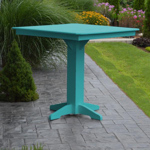 A &amp; L Furniture Recycled Plastic Square Bar Table Bar Table 33" / Aruba Blue / No