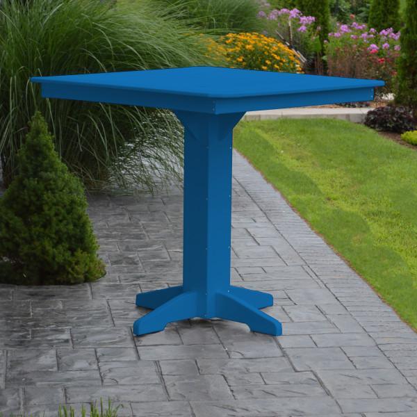 A &amp; L Furniture Recycled Plastic Square Bar Table Bar Table 33" / Aruba Blue / No