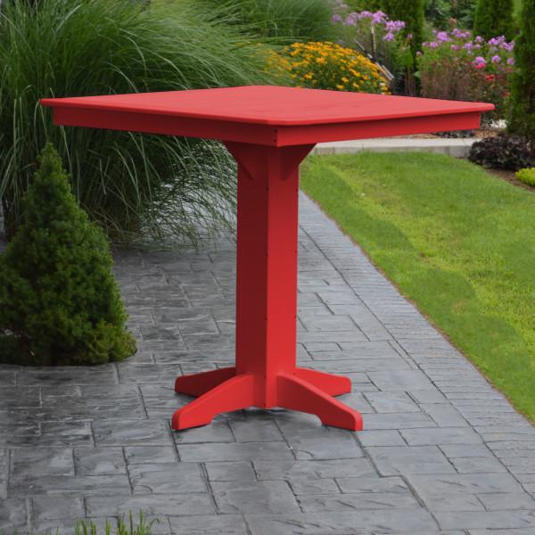 A &amp; L Furniture Recycled Plastic Square Bar Table Bar Table 33" / Aruba Blue / No