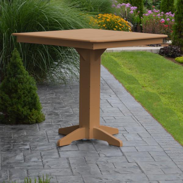 A &amp; L Furniture Recycled Plastic Square Bar Table Bar Table 33" / Aruba Blue / No