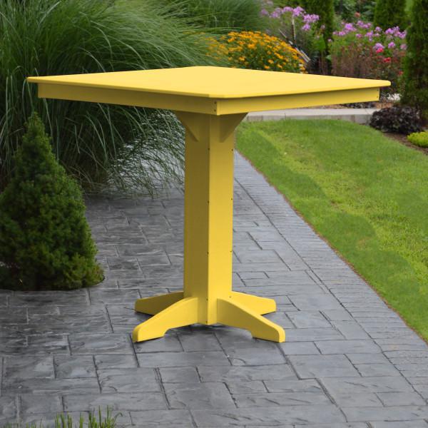 A &amp; L Furniture Recycled Plastic Square Bar Table Bar Table 33" / Aruba Blue / No