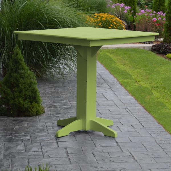 A &amp; L Furniture Recycled Plastic Square Bar Table Bar Table 33" / Aruba Blue / No