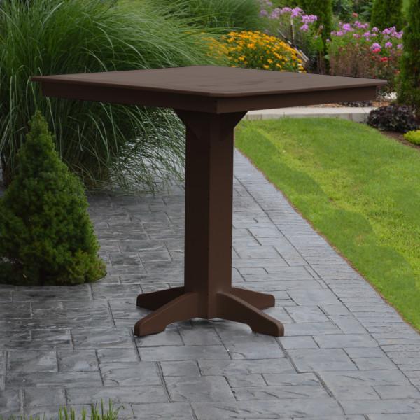 A &amp; L Furniture Recycled Plastic Square Bar Table Bar Table 33" / Aruba Blue / No