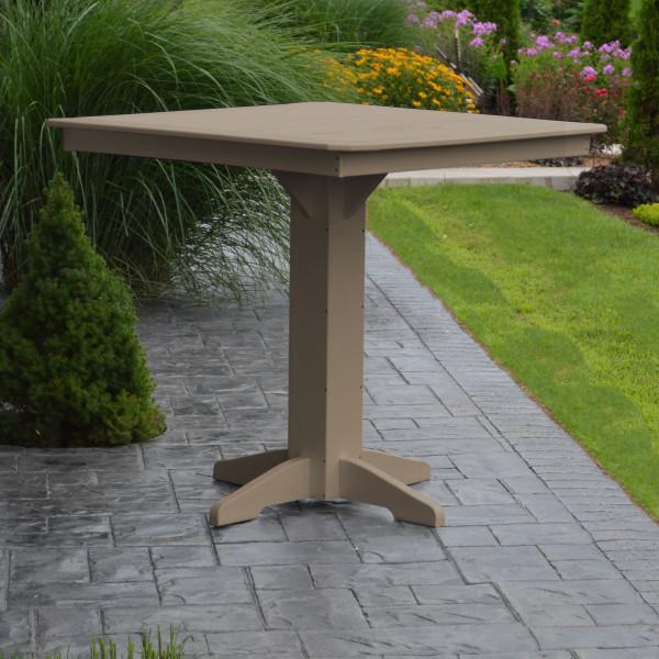 A &amp; L Furniture Recycled Plastic Square Bar Table Bar Table 33" / Aruba Blue / No