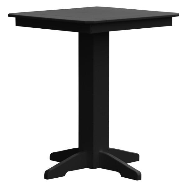 A &amp; L Furniture Recycled Plastic Square Bar Table Bar Table 33" / Black / No