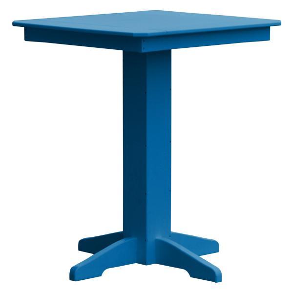 A &amp; L Furniture Recycled Plastic Square Bar Table Bar Table 33" / Blue / No
